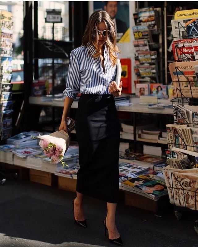 Black pencil skirt outfits