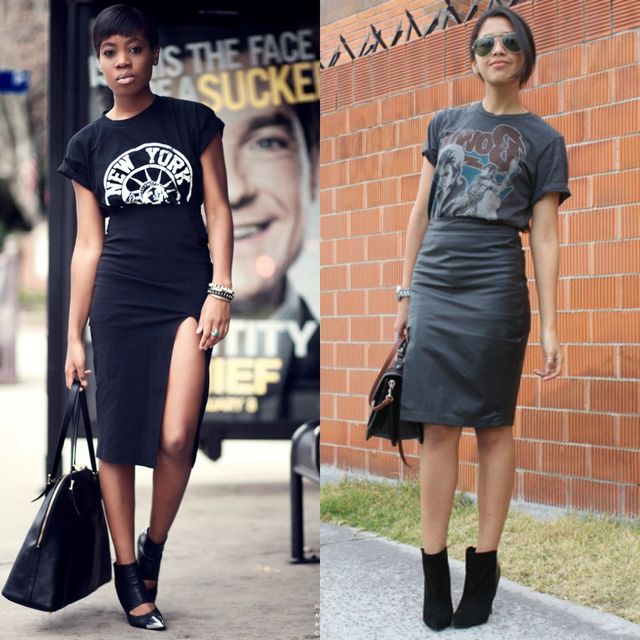 What to wear with black pencil skirt on a summer day