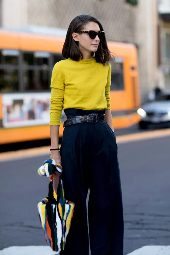 Black culottes outfit for work